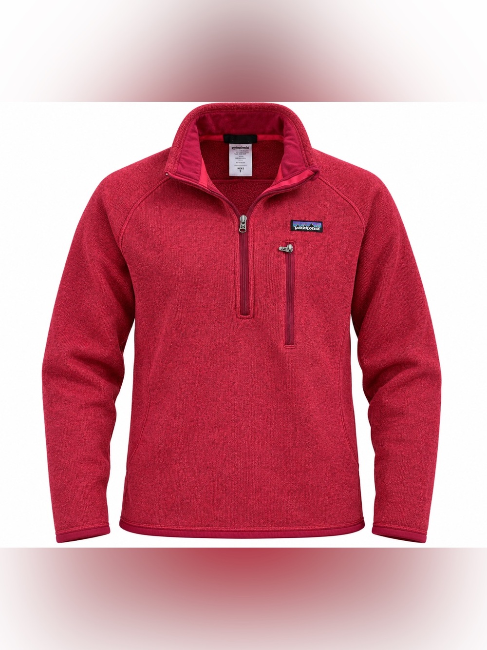Patagonia Men’s Better Sweater 1/4 Zip Small Red Fleece Pullover Hiking